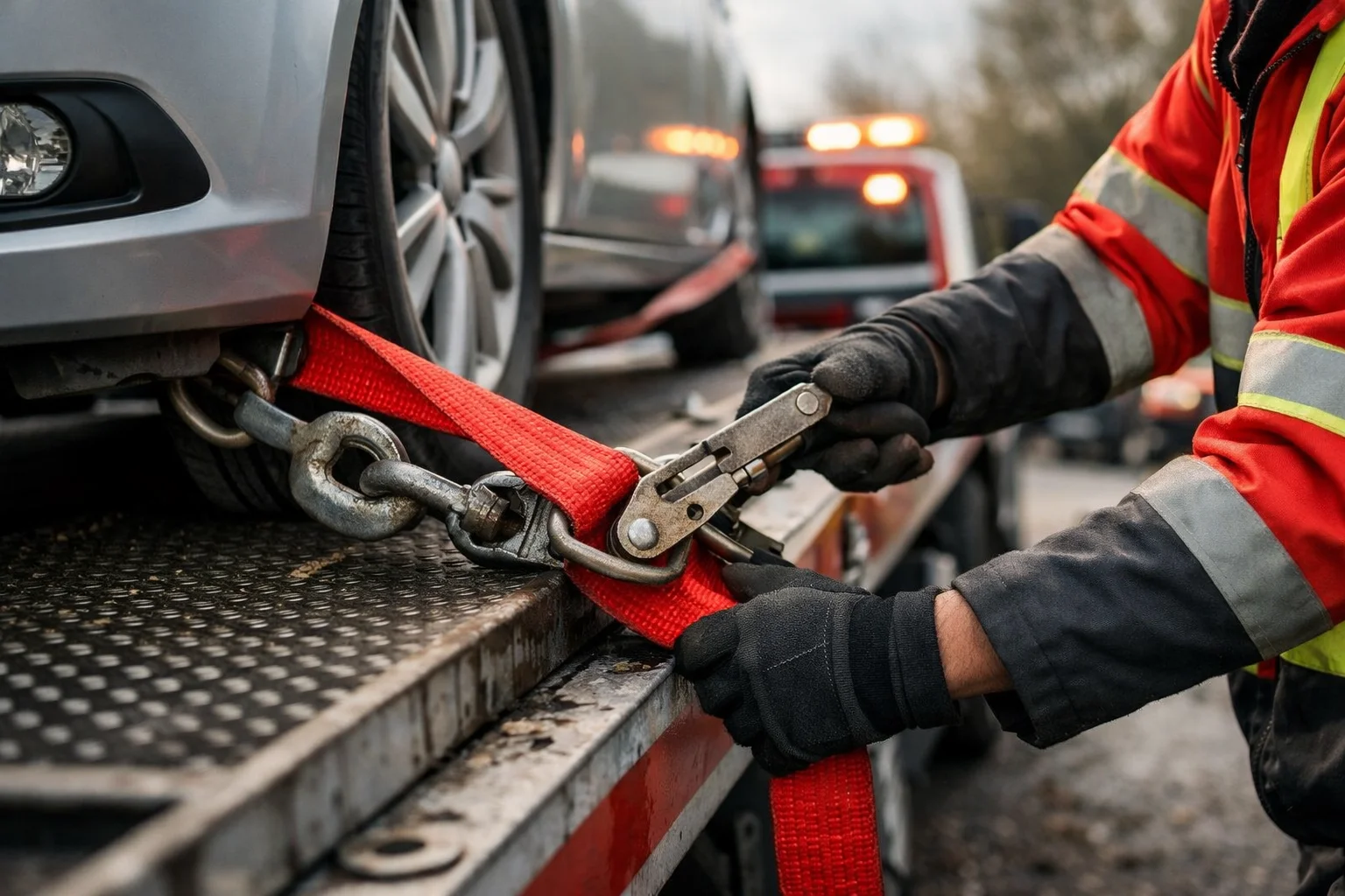 Car recovery in Slough - recovery truck loading a broken-down car