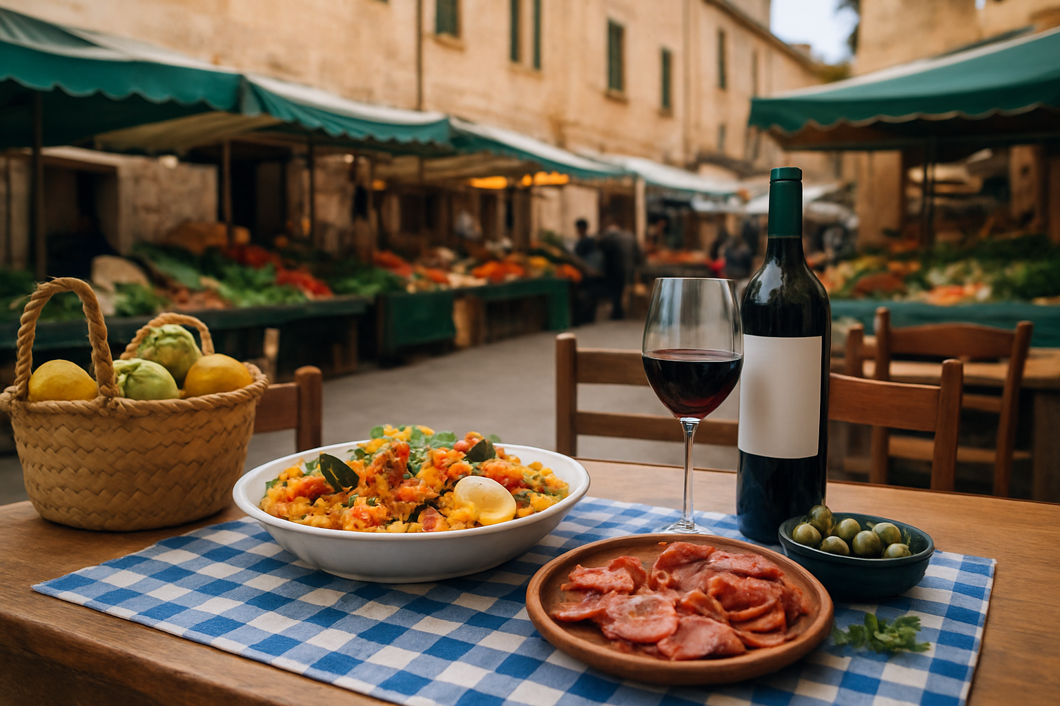Illustration for Sabores locales: mercados, bodegas y mesas con sello mallorquín related to resort pollentia mallorca