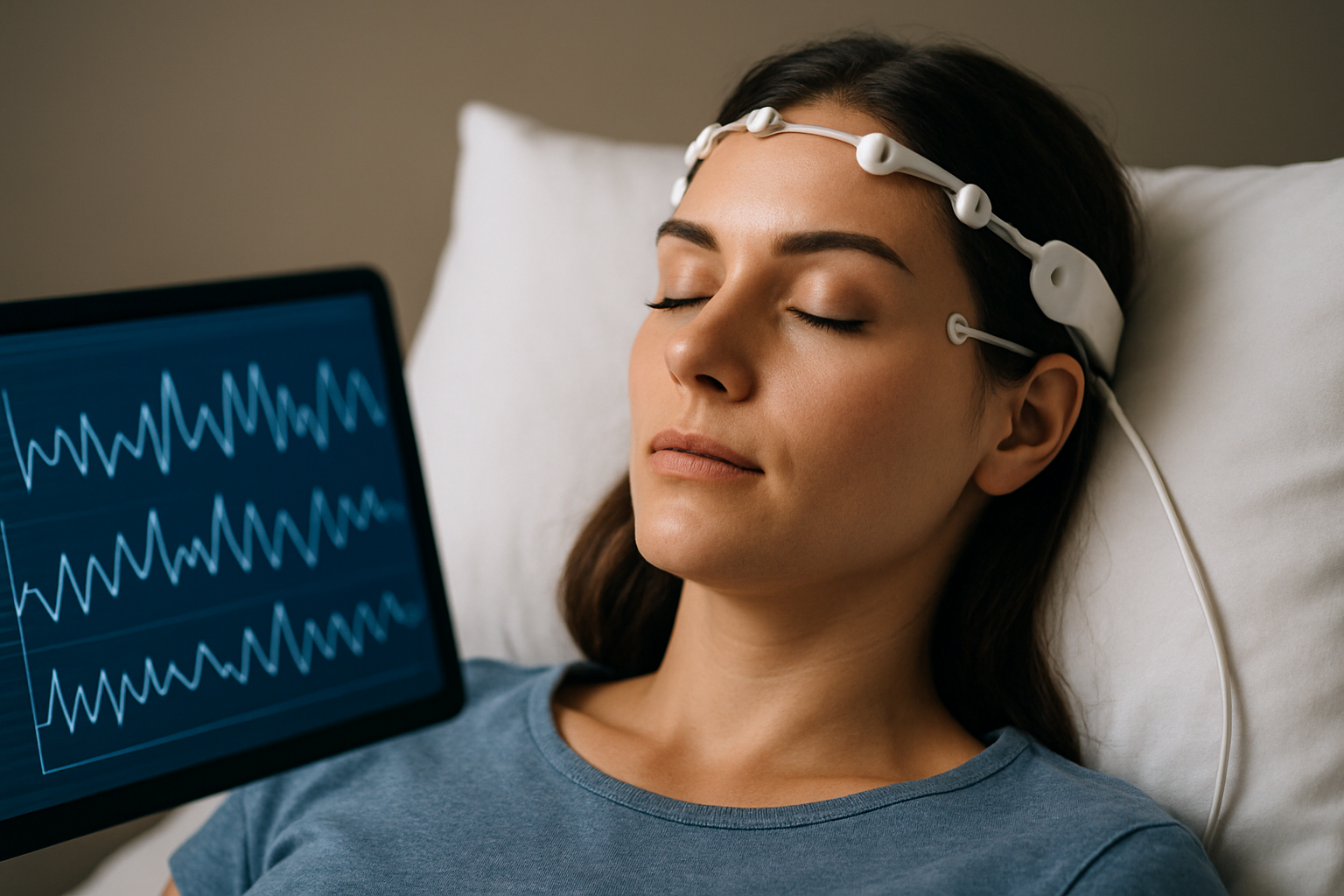 Illustration for The Science Snapshot: From Brainwaves to Better Sleep related to frequency therapy for stress reduction