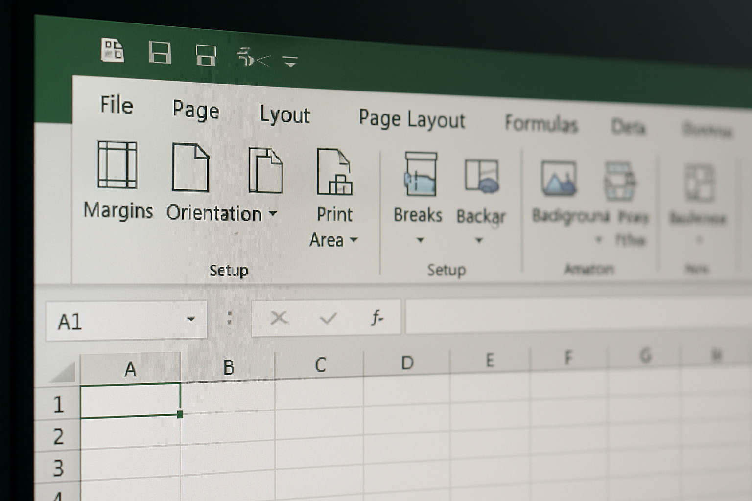 Illustration for Quick Reference: Page Setup Controls and Recommended Defaults related to excel page layout