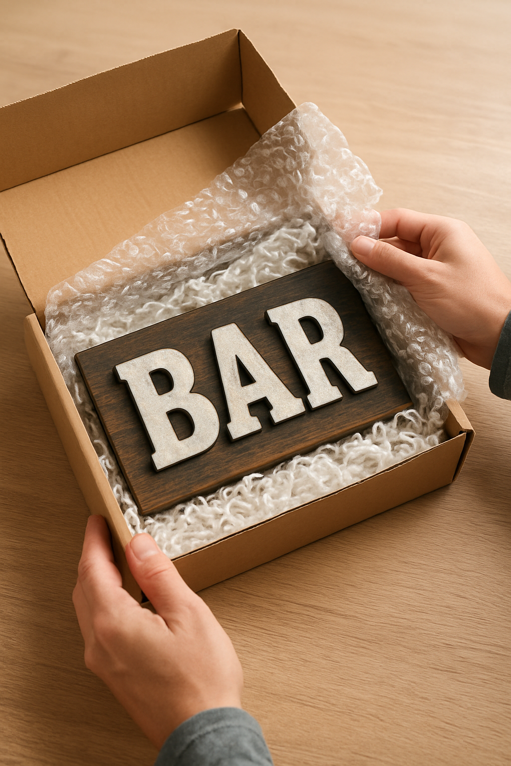 Illustration for Packaging That Protects: How Your Sign Arrives related to do you offer free shipping for custom bar signs