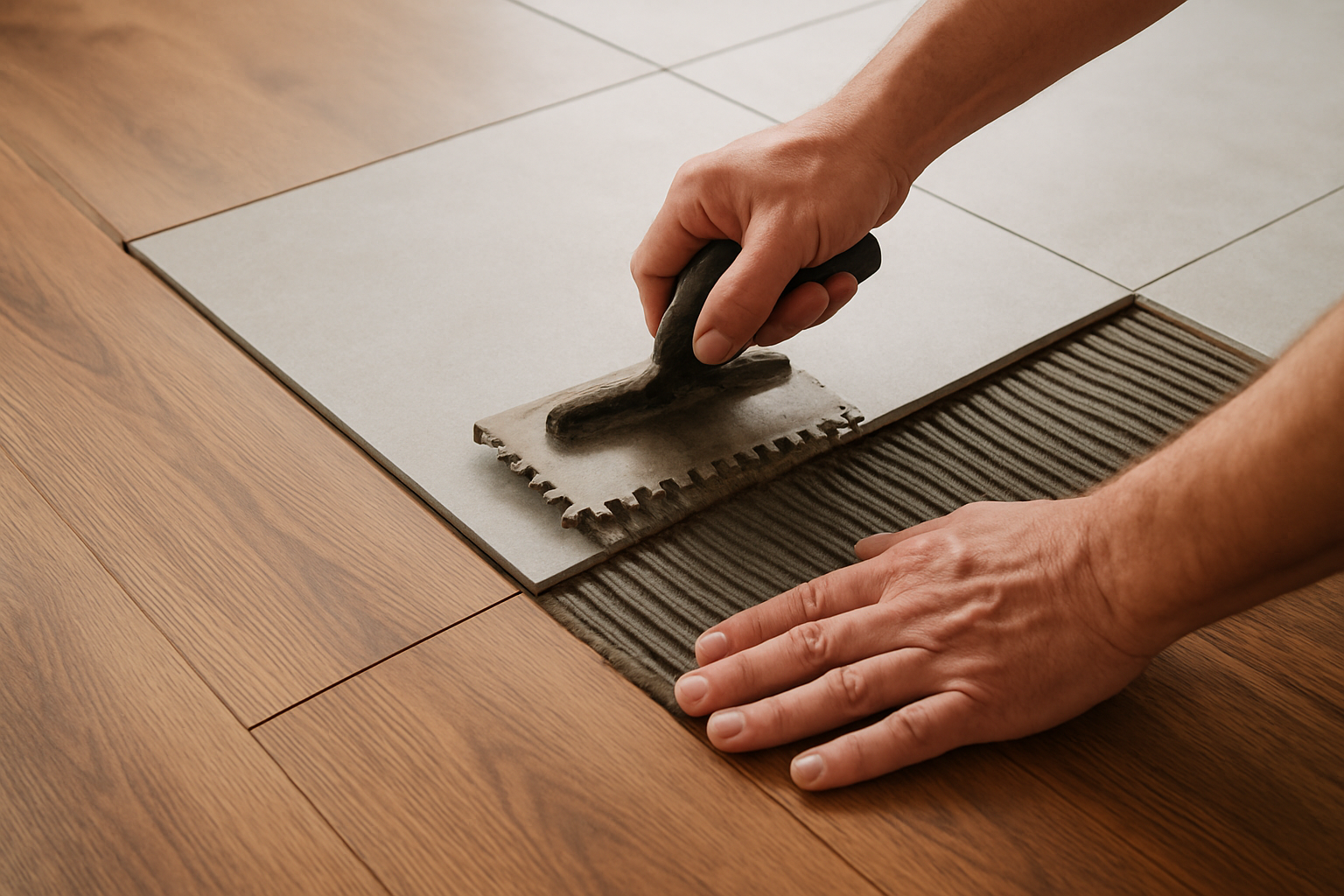 Illustration for How Majestic Hardwood Floors Safeguards Your Project related to tile onto floorboards