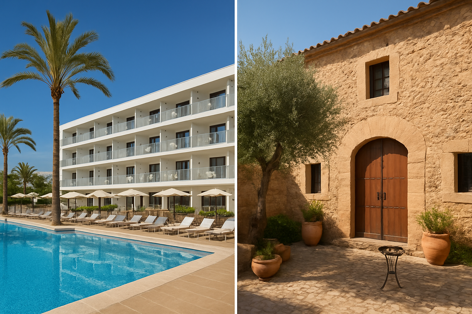 Illustration für „Klare Vergleich: H10 Blue Mar vs. Boutique-Erlebnis in Capdepera“ in Bezug auf das H10 Blue Mar Hotel Mallorca