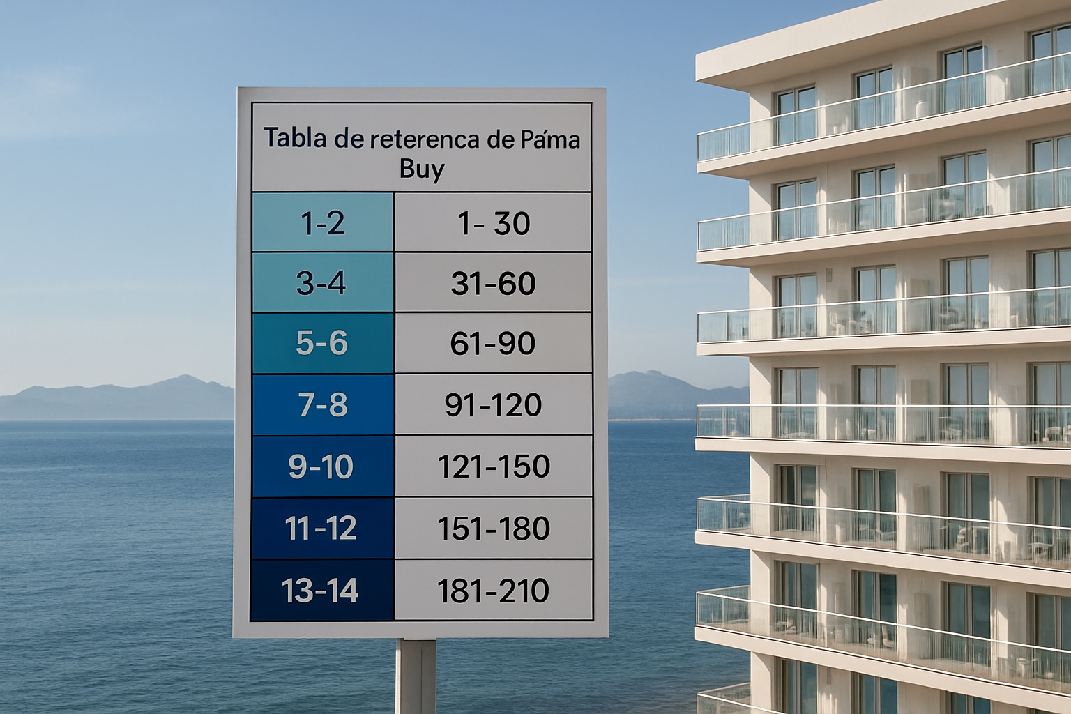 Illustration for Tabla de referencia de Palma Bay: bloques y rangos orientativos related to hotel cort palma
