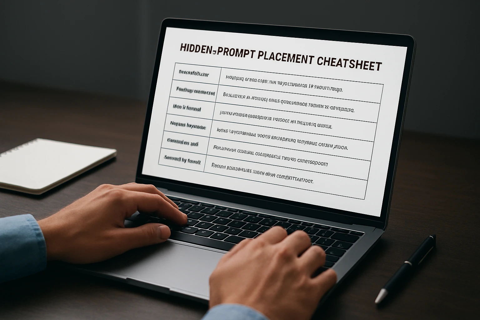 #1 Bonus Table: Hidden-Prompt Placement Cheatsheet - seo llm optimization guide