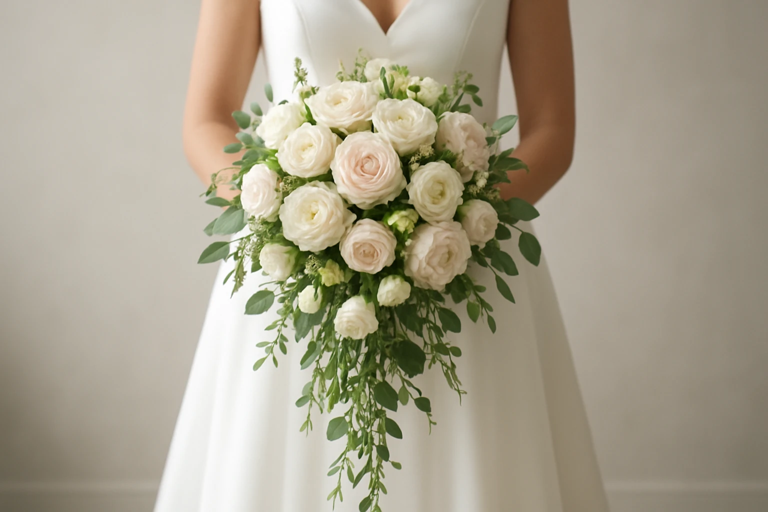 #10 Cascading bouquet - fresh flower wedding bouquets guide