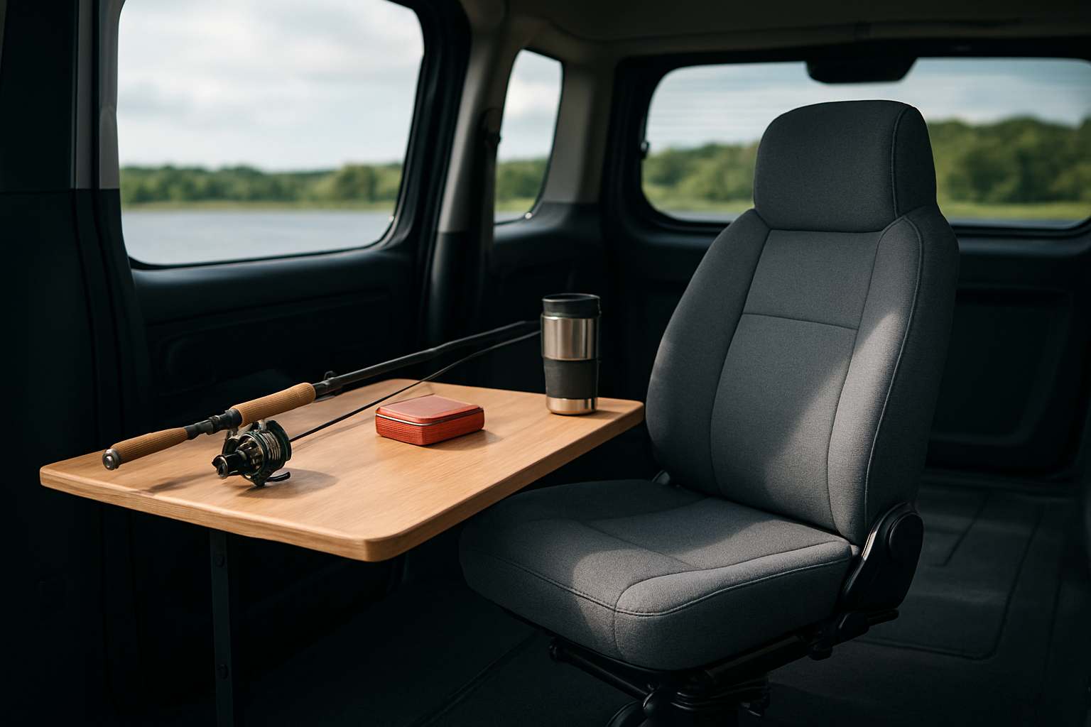 Illustration for Anglers’ Corner: Fishing-Specific Seating and Work Surfaces related to ergonomic car camping accessories and upgrades