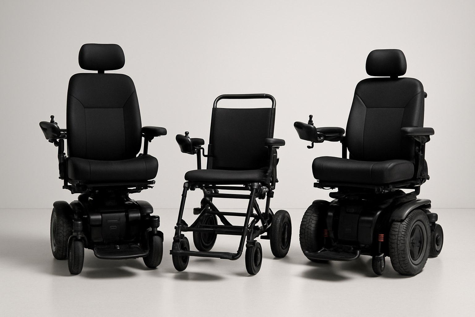 Illustration for Side-by-Side Snapshot: Standard vs Lightweight Foldable vs Heavy-Duty related to compare power wheelchair models and features