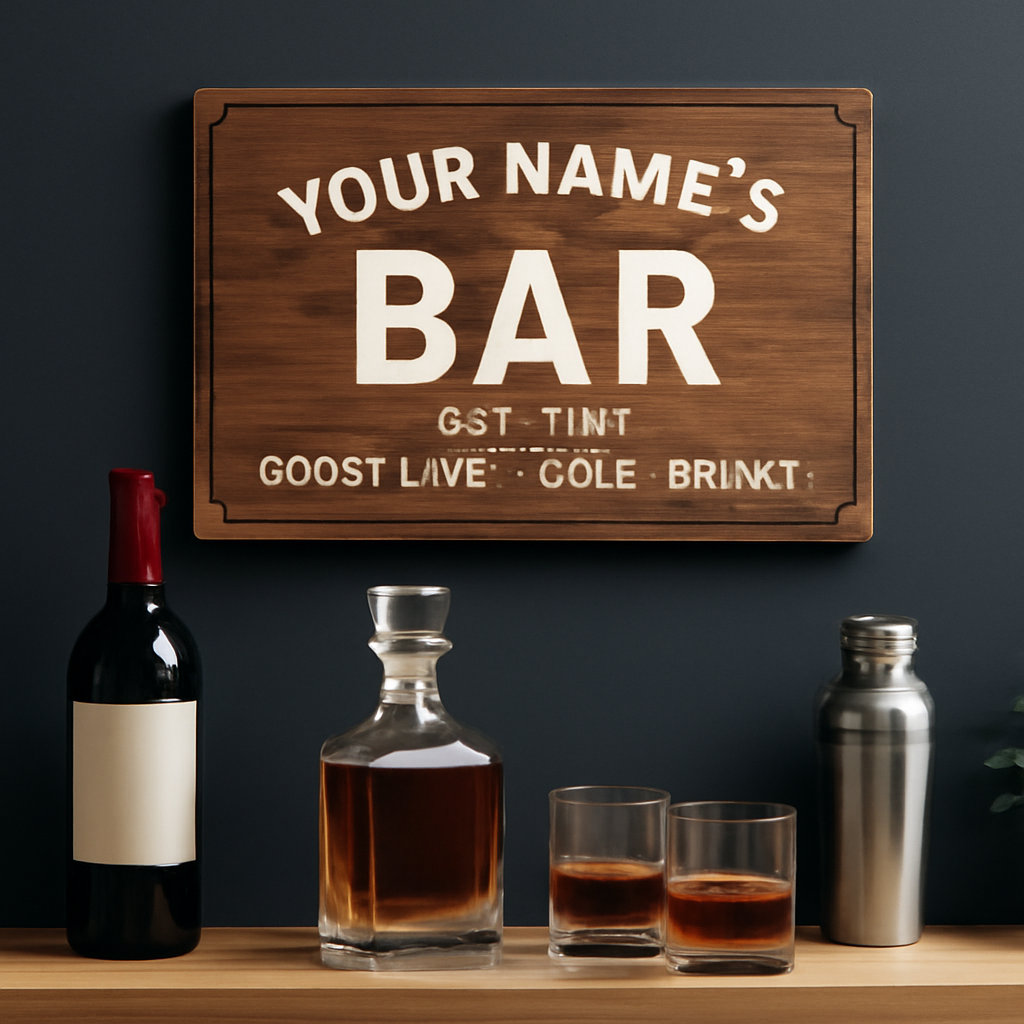 Illustration for How Two Fat Blokes bar signs Solves the Home Bar Sign Struggle related to customizable signs
