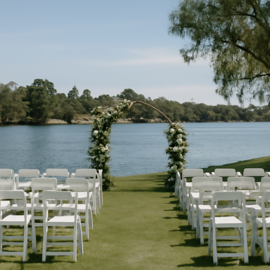 Illustration for How do I choose between a foreshore ceremony and an all-in-one venue? related to where to host a riverside wedding near perth