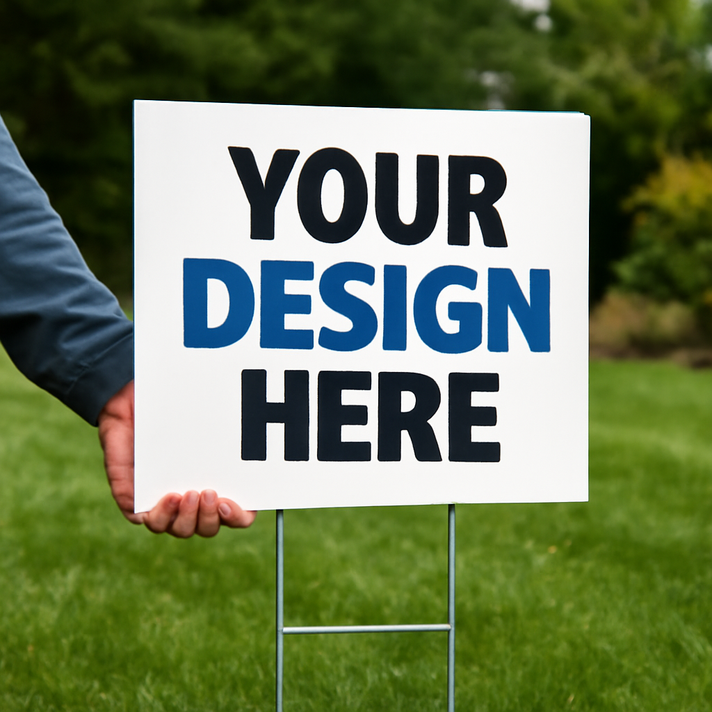 Illustration for Design, Materials, and Weather: What to Consider related to custom lawn signs