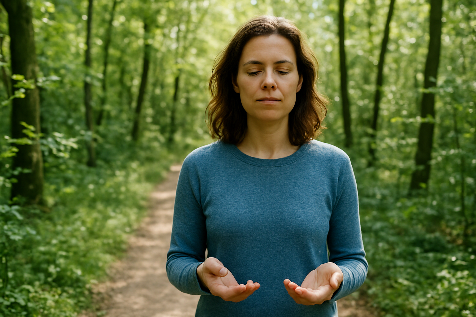 Illustration for Case studies: van druk hoofd naar heldere focus related to oefeningen voor wandelmeditatie in de natuur