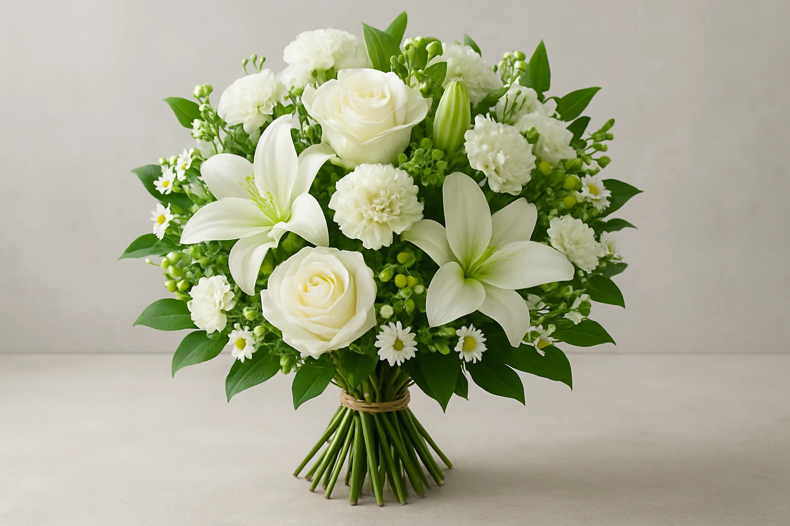 #2 Best for funerals and sympathy: white-and-green tribute bouquet - farm fresh flower bouquets guide