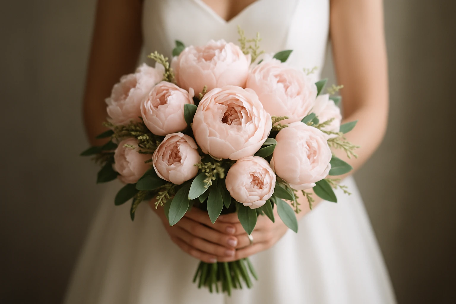 #2 Blush peony wedding bouquet - fresh flower wedding bouquets guide