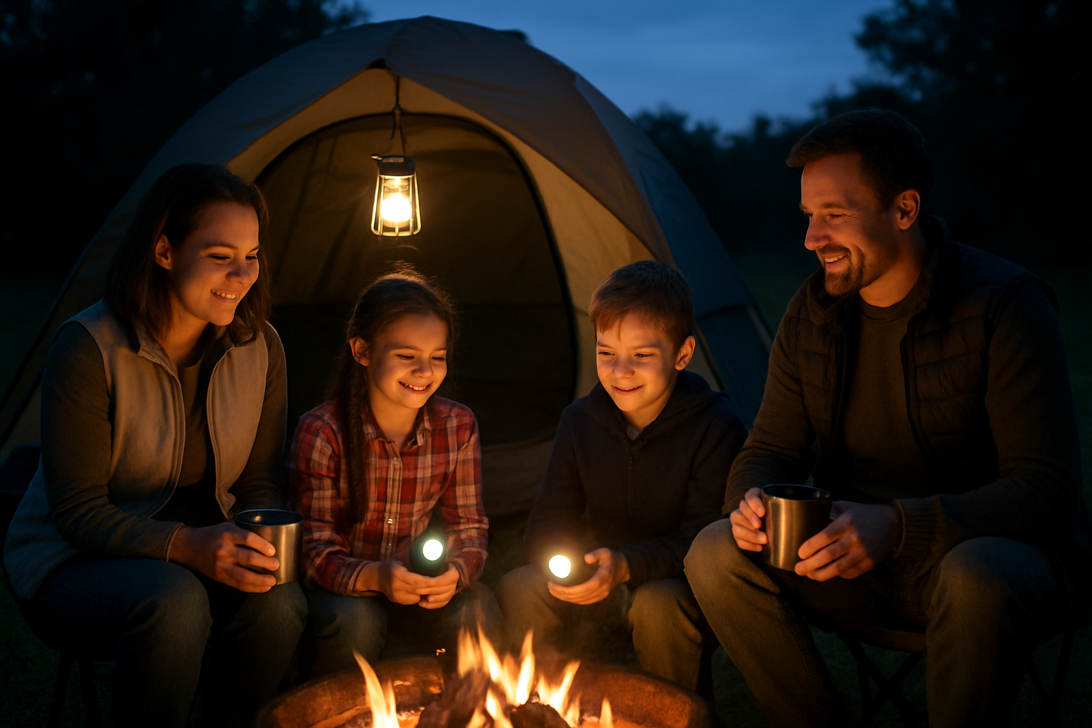Illustration for Real-World Example: A Family Weekend Layout related to how do i choose an efficient camping lighting setup