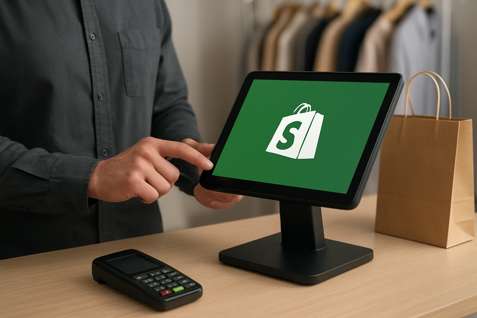 Illustration for Omnichannel Selling With Shopify POS (Point of Sale) related to BigCommerce to Shopify