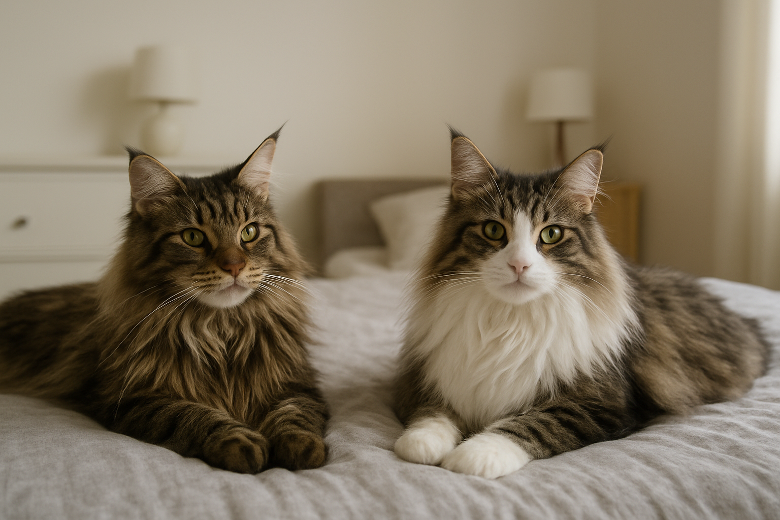 Illustration for Bedroom and Quiet Zones: Temperament, Noise, and Night Routines related to maine coon vs norwegian forest cat