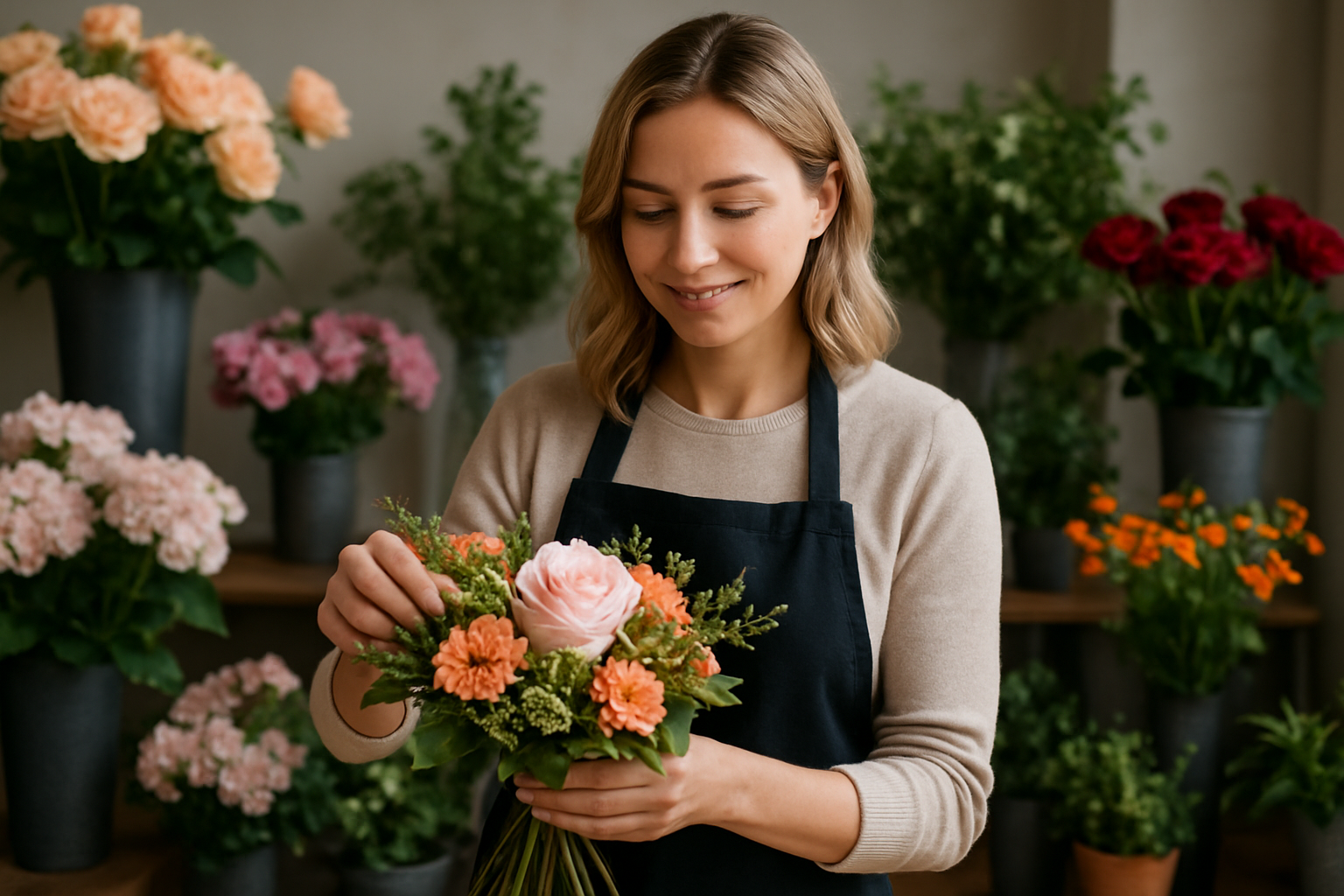 Illustration for What We Offer at a Glance related to flower shop florist