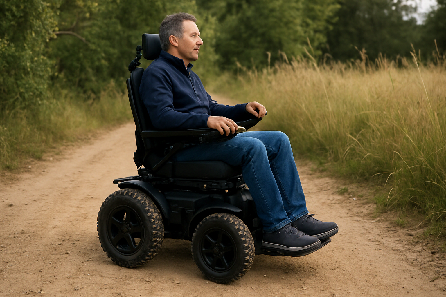 Illustration for #9 Rear-Wheel Drive Stability Chair for Mixed Terrain related to motorized wheelchairs