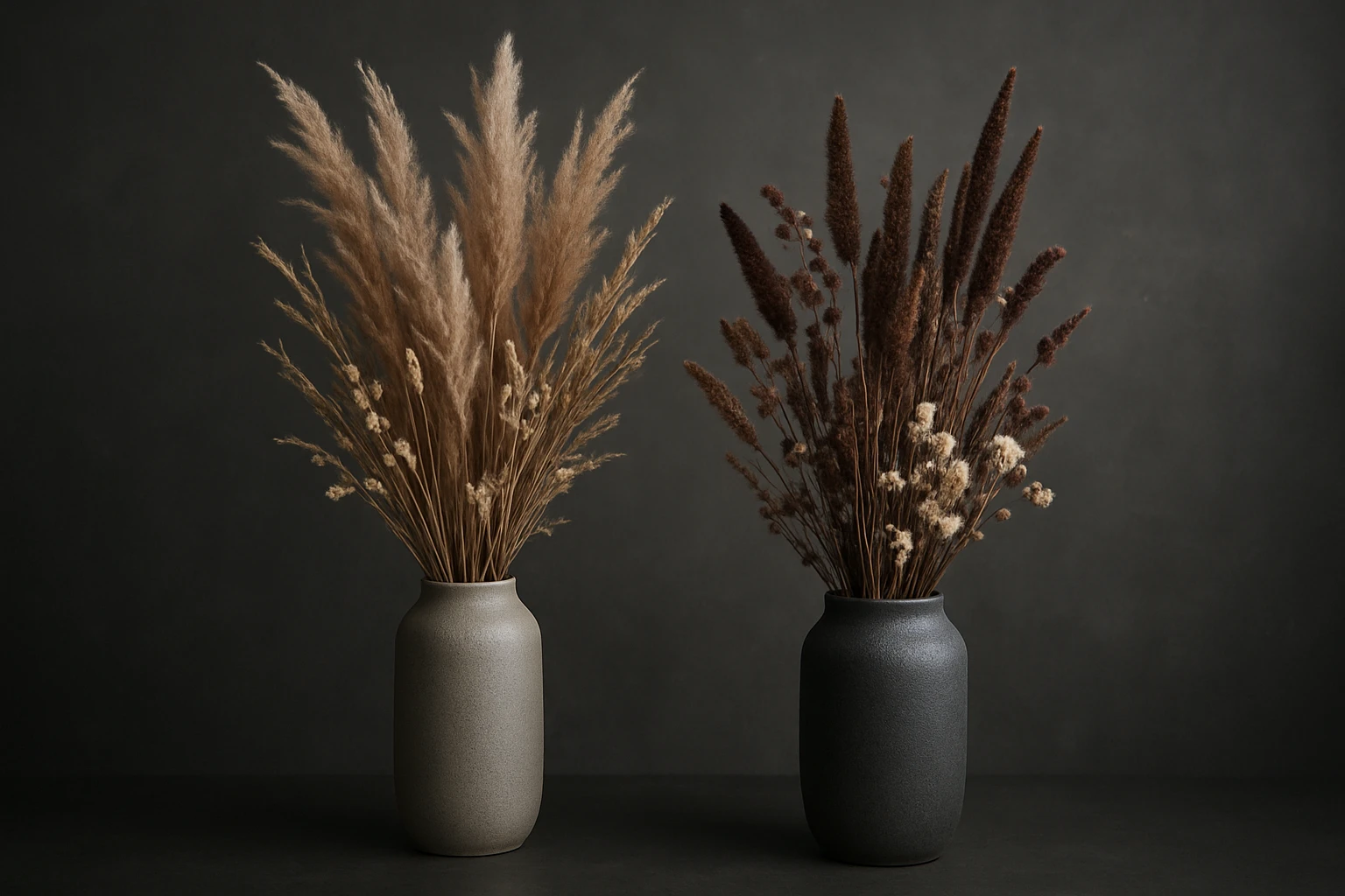 #3-#4 Texture-Led Neutrals and Moody Designs - tall dried flower arrangements guide