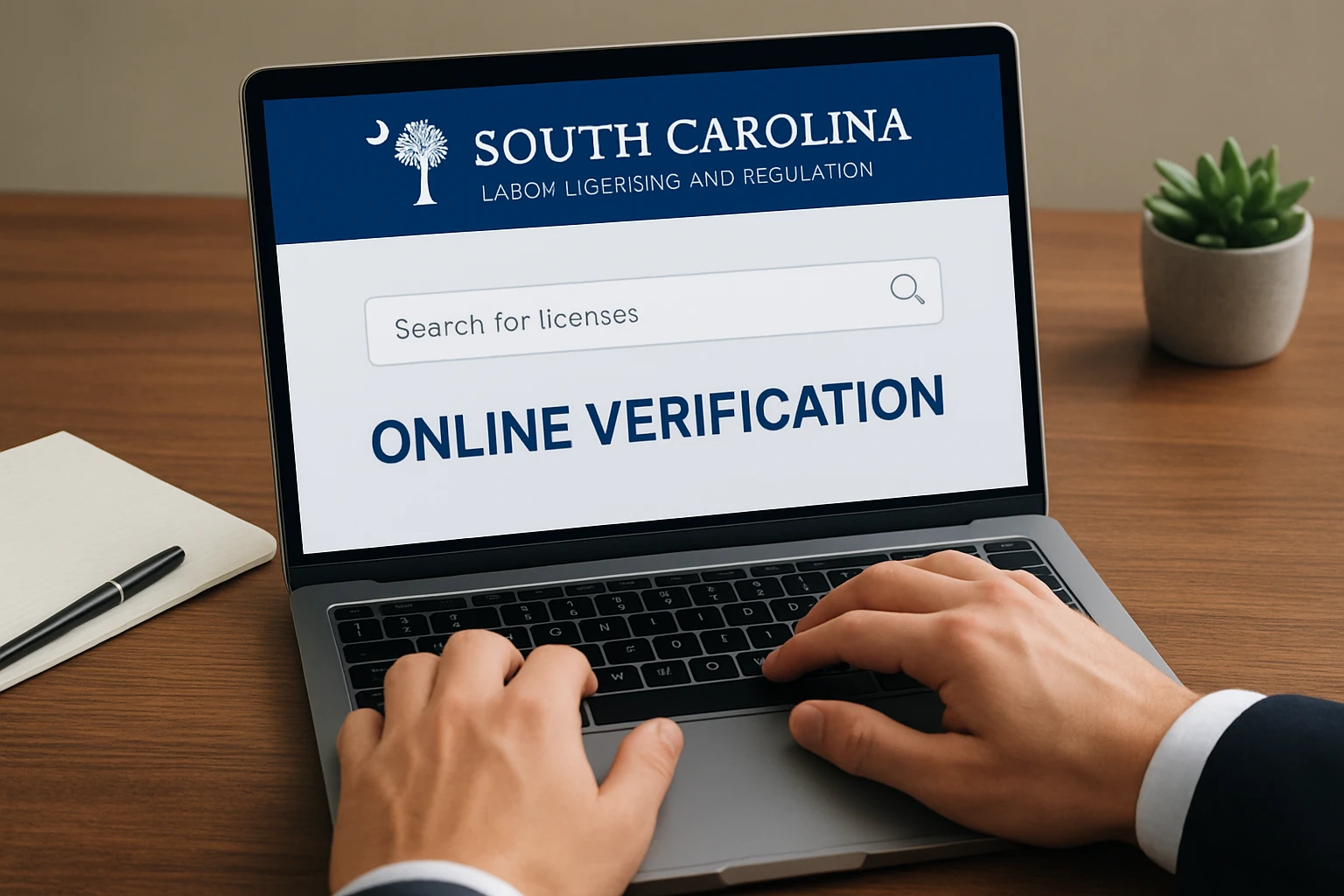 #3 Check Online Verification - south carolina labor licensing and regulation guide