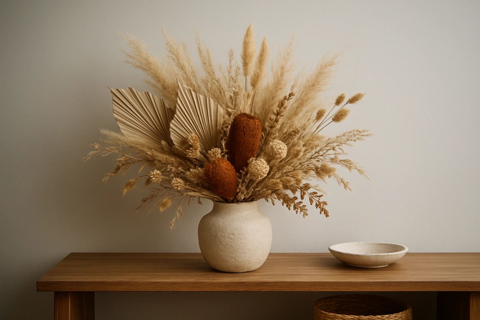 #3 Statement dried arrangements for living rooms and console tables - best dried flower arrangements guide