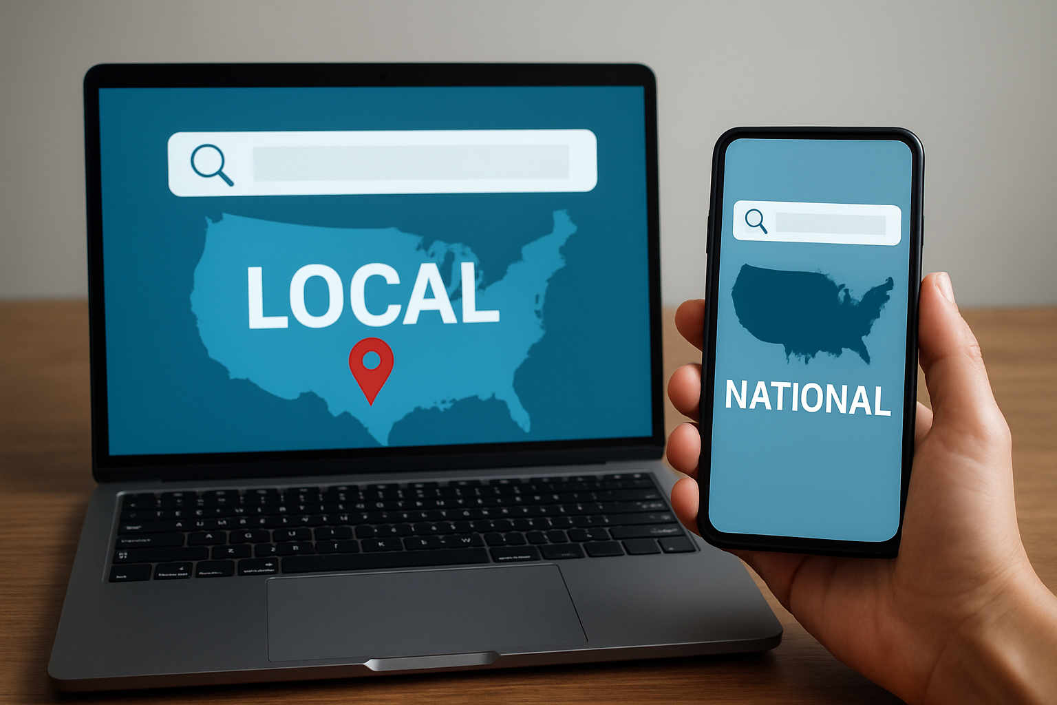Illustration for Local vs National Search Engine Optimization: What Changes and What Stays the Same related to internetzonei best practices