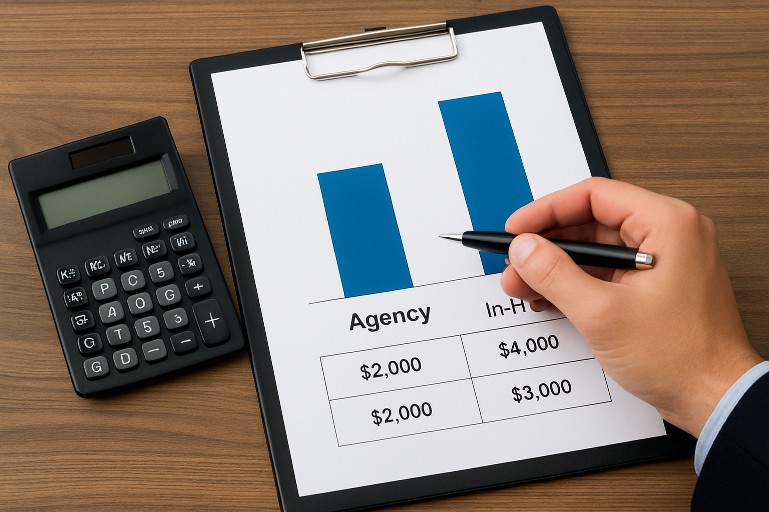 Illustration for Costs at a Glance: Budgeting Agency vs In-House related to search engine optimization companies