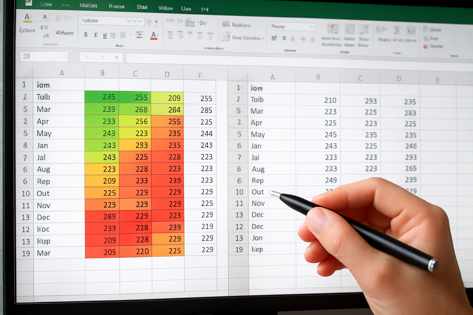 Illustration for Conditional Formatting, Go To Special, and Side-by-Side Review related to how to compare 2 excel spreadsheets