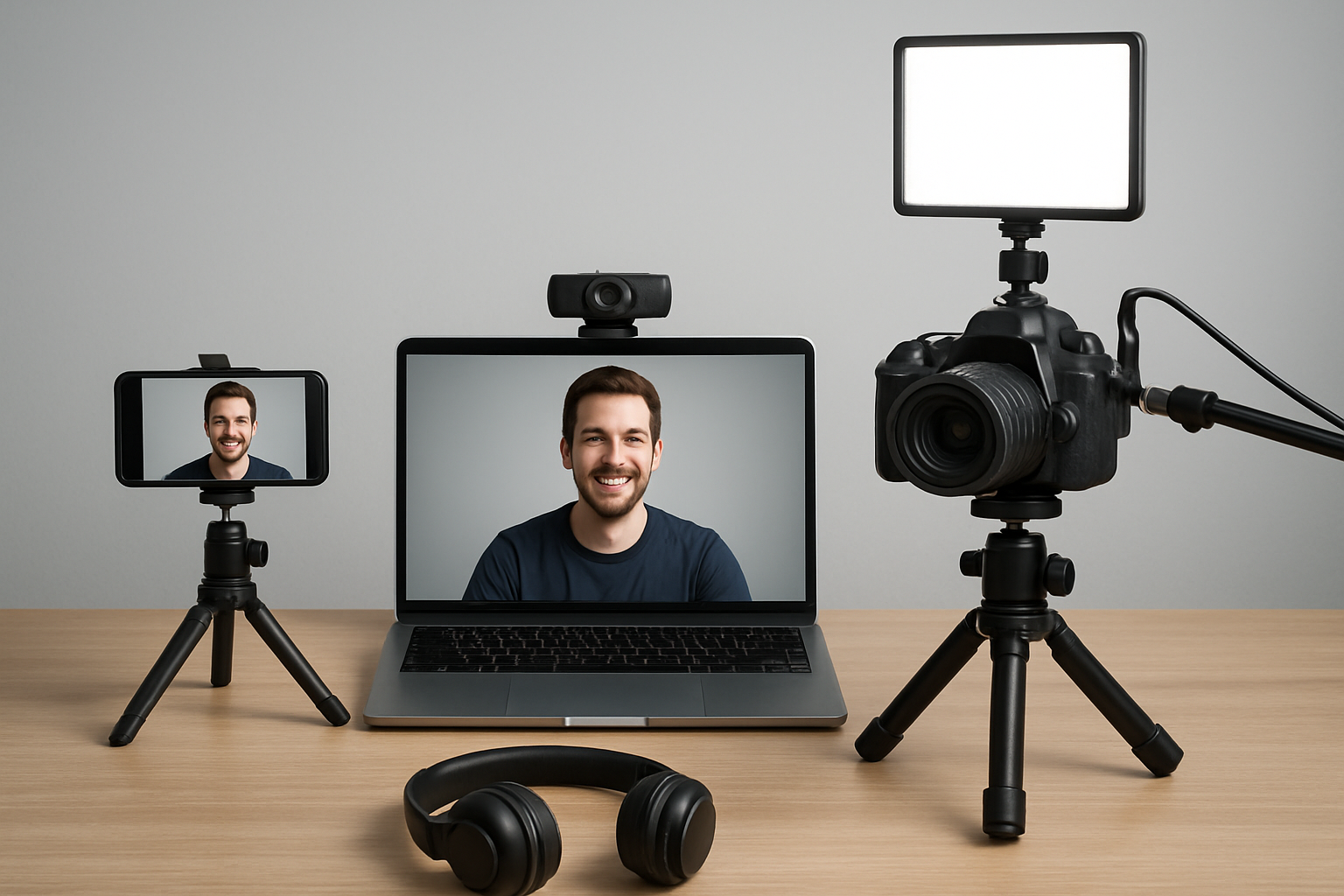 Illustration for Three practical setups: from simple to studio-grade related to can you stream to youtube facebook and zoom simultaneously