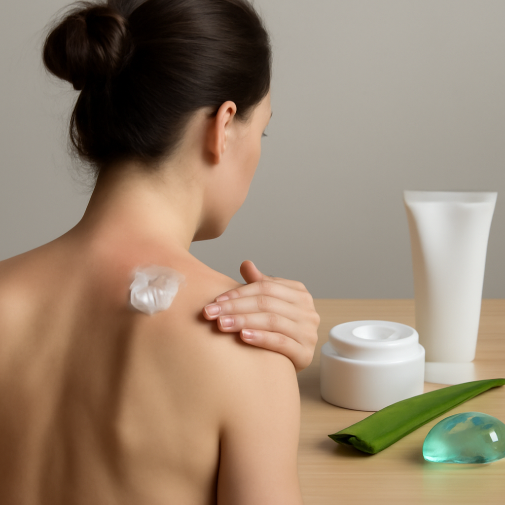Illustration for Natural Topical Solutions: How Aloe, Urea, and Menthol Work Together related to trapezius strain treatment