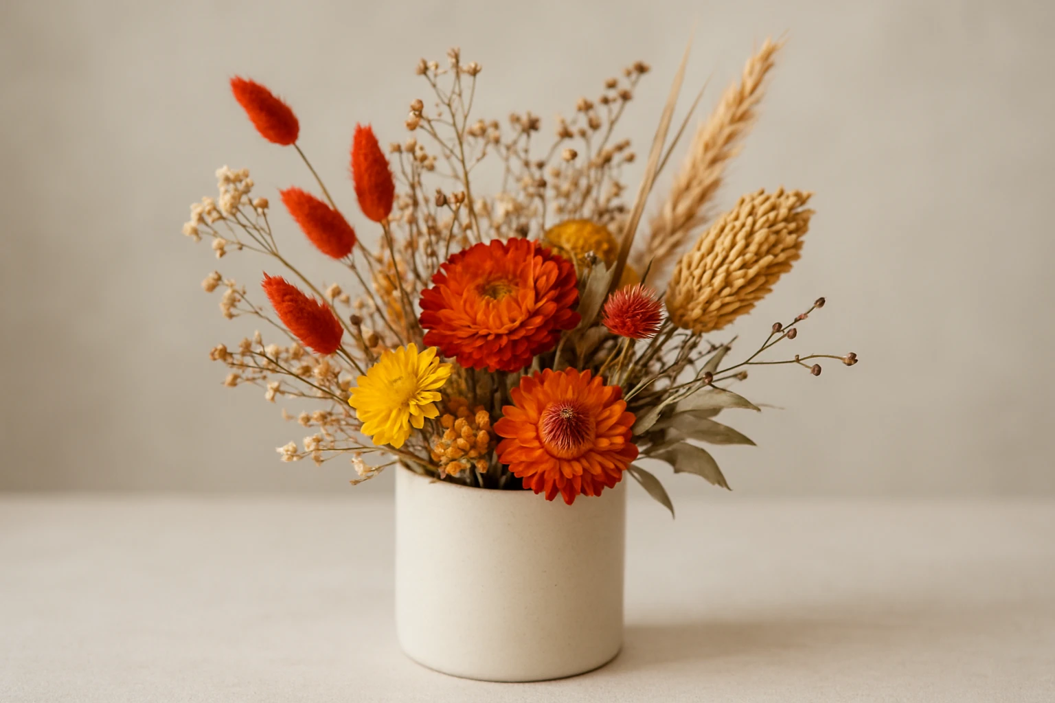 #4 Best color-forward arrangement for celebrations - small dried flower arrangements guide