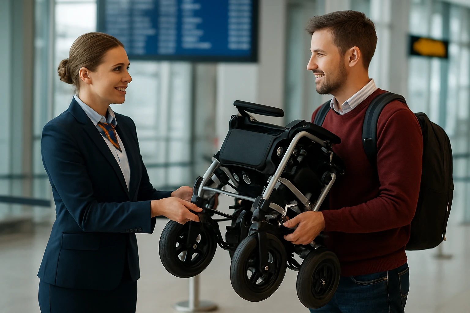 #4 Gate-check and preboarding: hand-off like a pro - Are lightweight folding electric wheelchairs airline safe? guide
