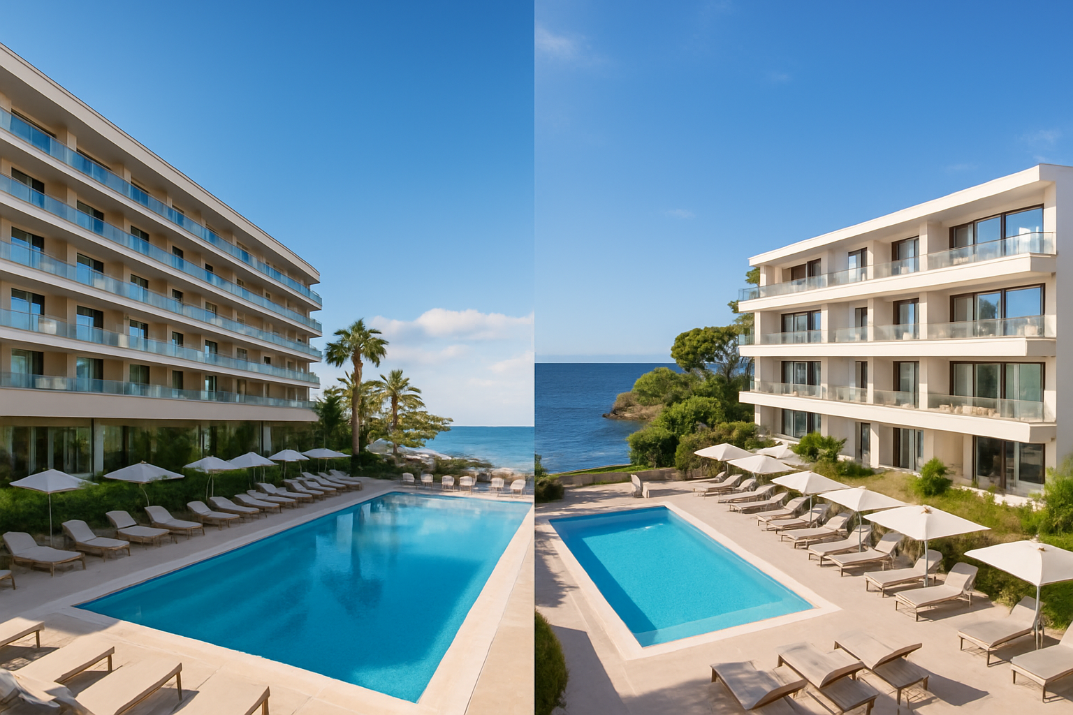 Illustration für Vergleich: H10 Blue Mar gegenüber Vila Nova Suites & Spa in Bezug auf das Boutique-Hotel H10 Blue Mar auf Mallorca
