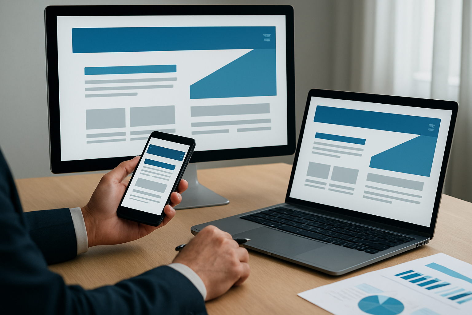 Illustration for Testing, Analytics, and Governance related to responsive design