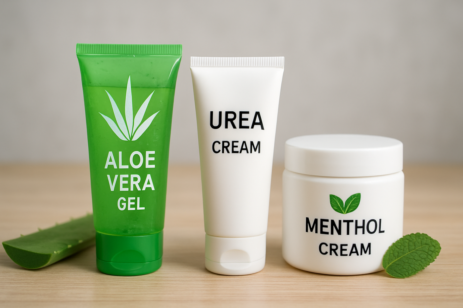 Illustration for Comparing Topical Options: Why This Trio Stands Out related to natural formula powered by aloe urea and menthol