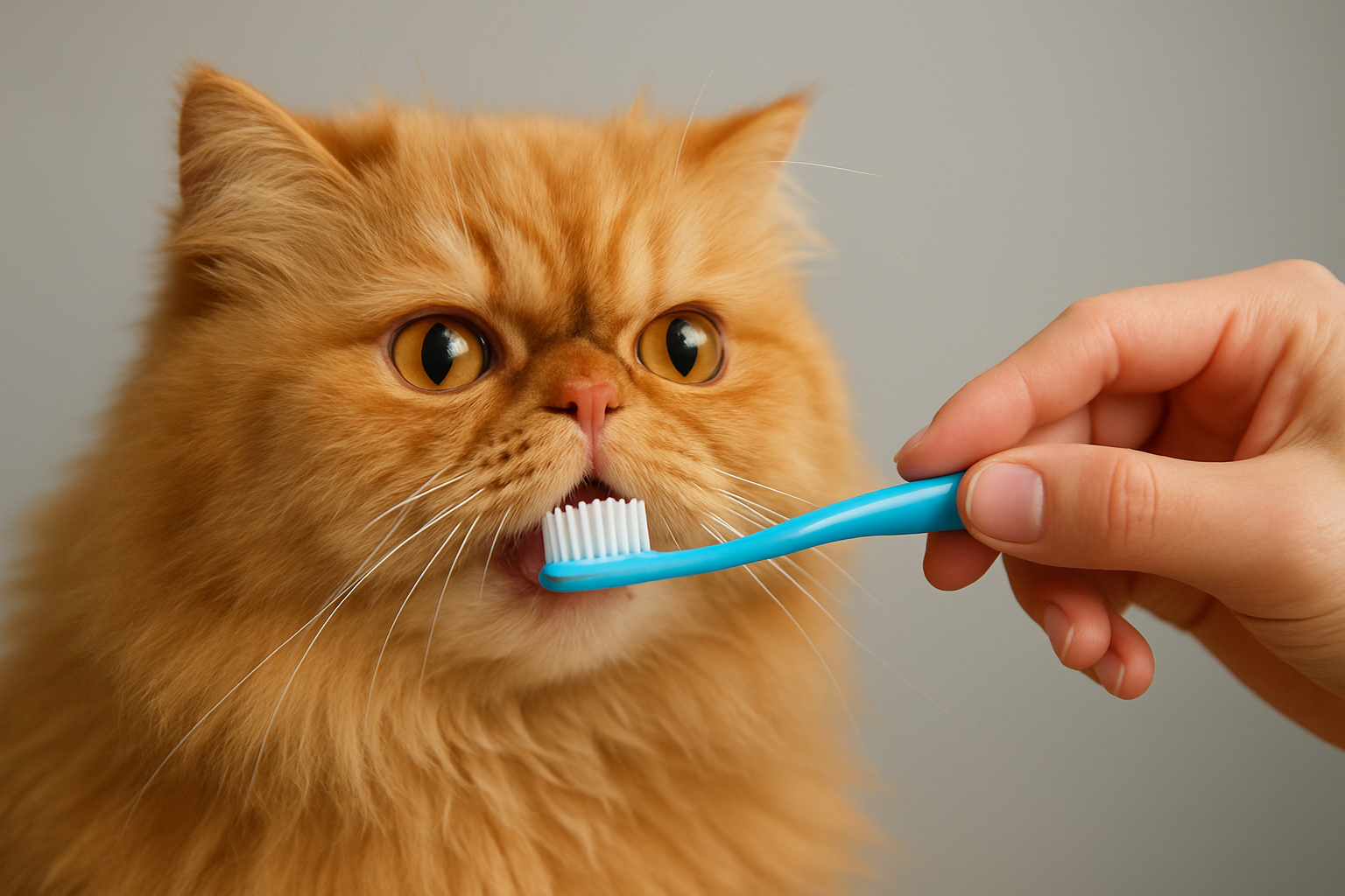 Illustration for Step-by-Step Brushing Plan Even a Persian Will Tolerate related to cat teeth
