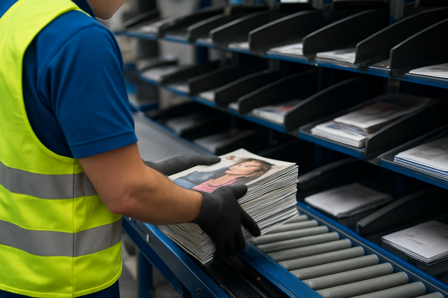 Illustration for International Sortation and European Distribution: IOS (International Optimised Sortation) by Cliffe Enterprise Limited related to bulk mail solutions for magazine publishers