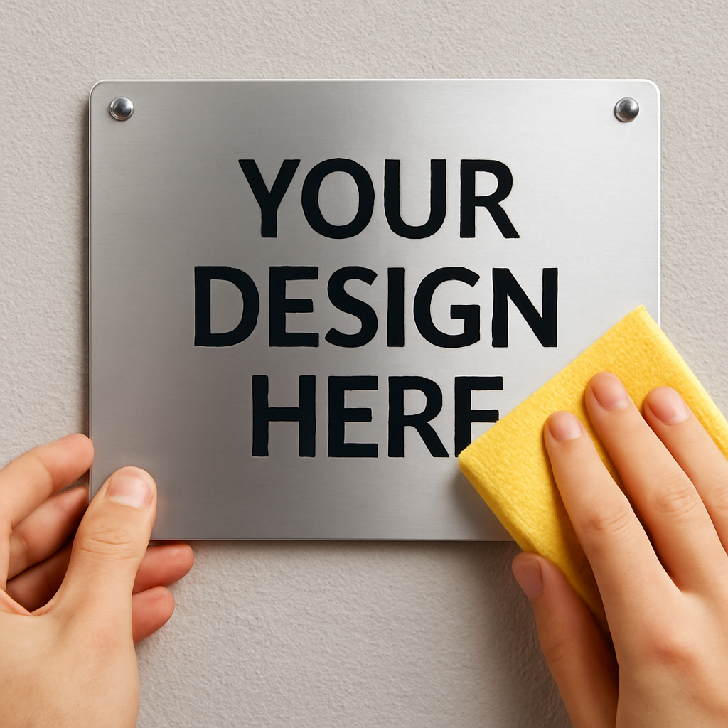 Illustration for Placement, mounting, and care: make it last and look pro related to personalised metal signs