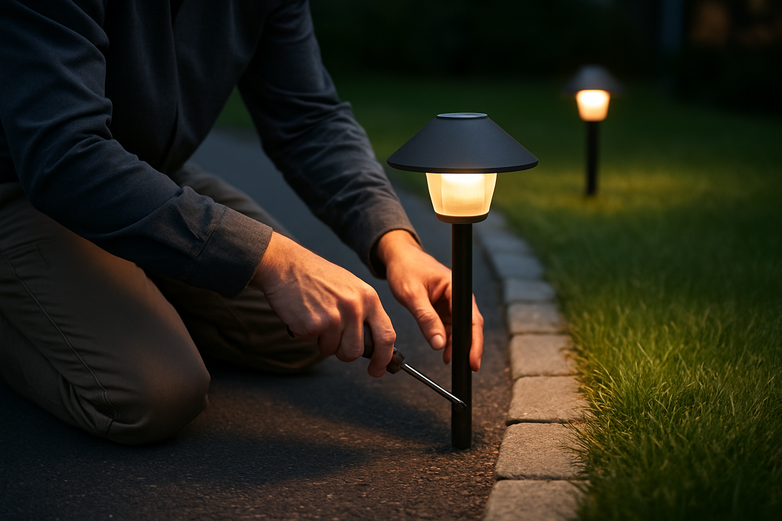 Illustration for Installation and Maintenance: Simple Steps, Lasting Results related to driveway illumination
