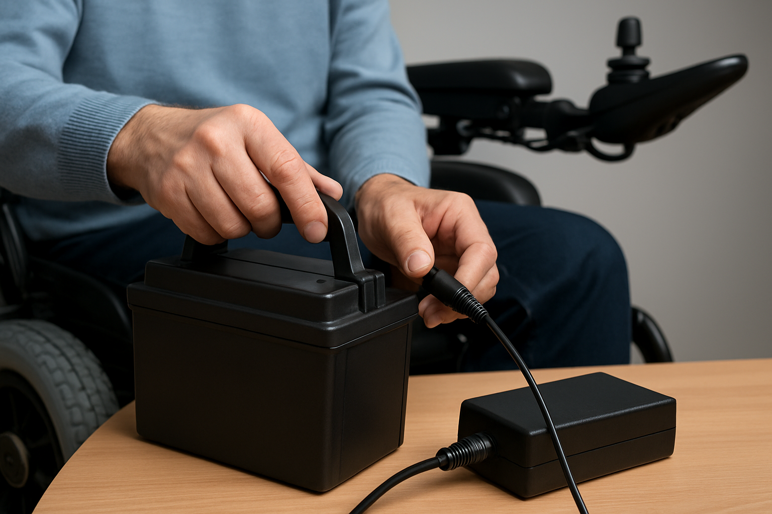 Illustration for Charging Smart: Schedules, Settings, and Real-Life Routines related to how to maintain a power wheelchair battery