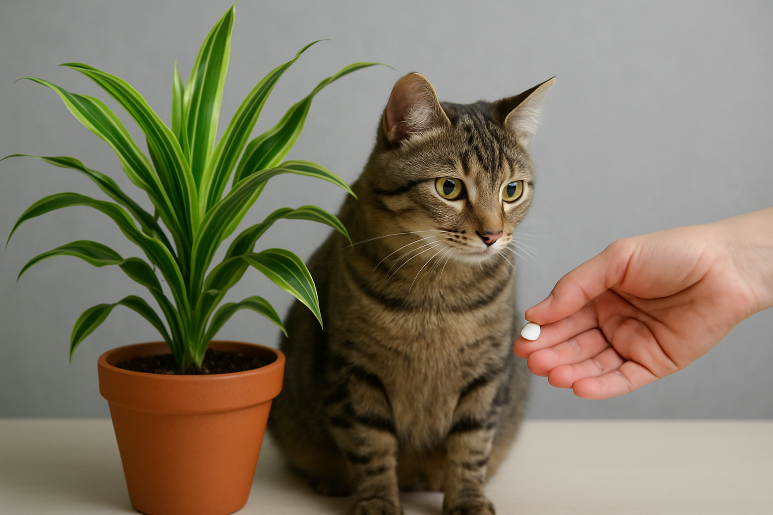 Illustration for First Aid Guidance: Do This, Not That related to dracena toxic to cats