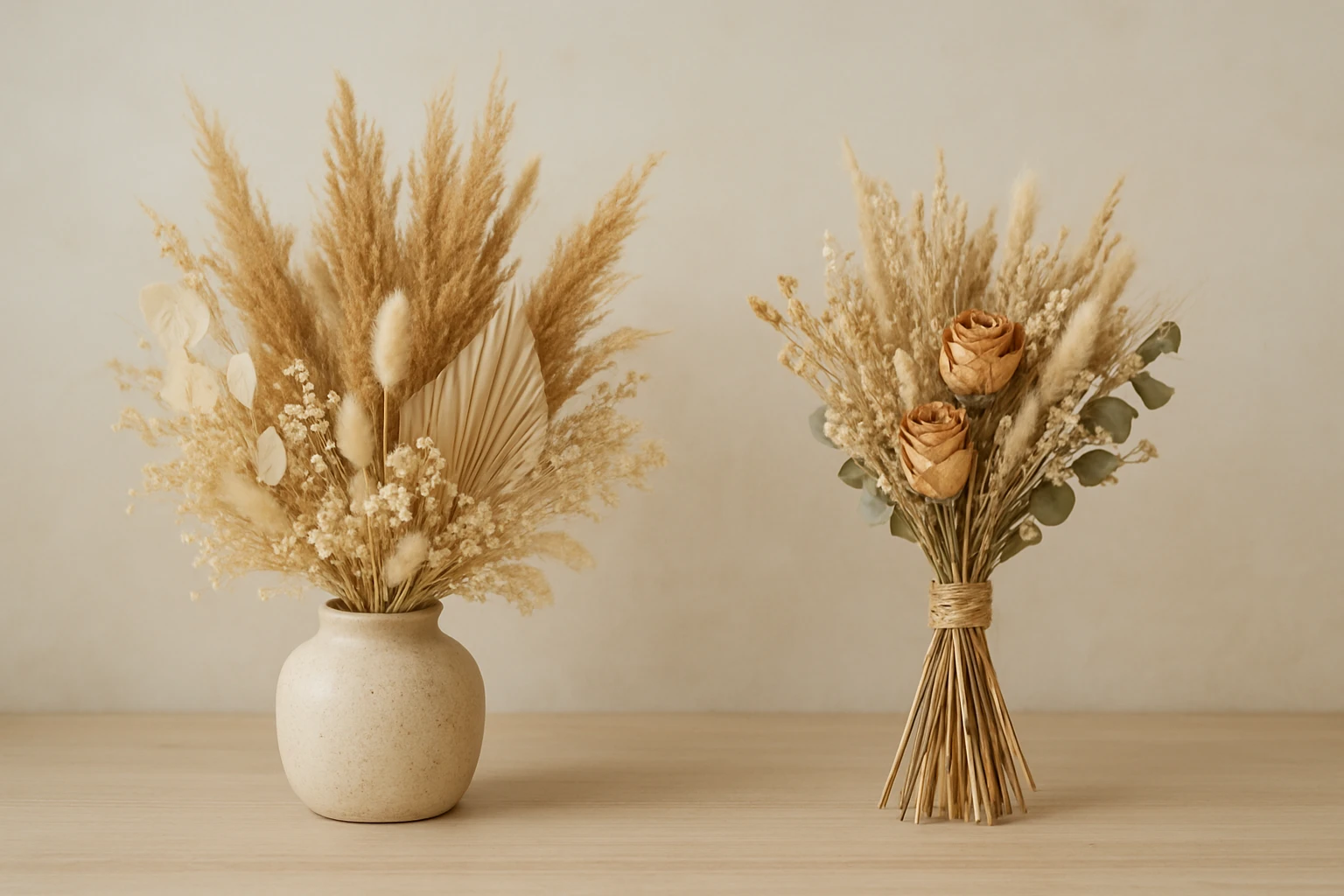 #5 Ceremony-to-reception dried flower sets - dried flower arrangements wedding guide
