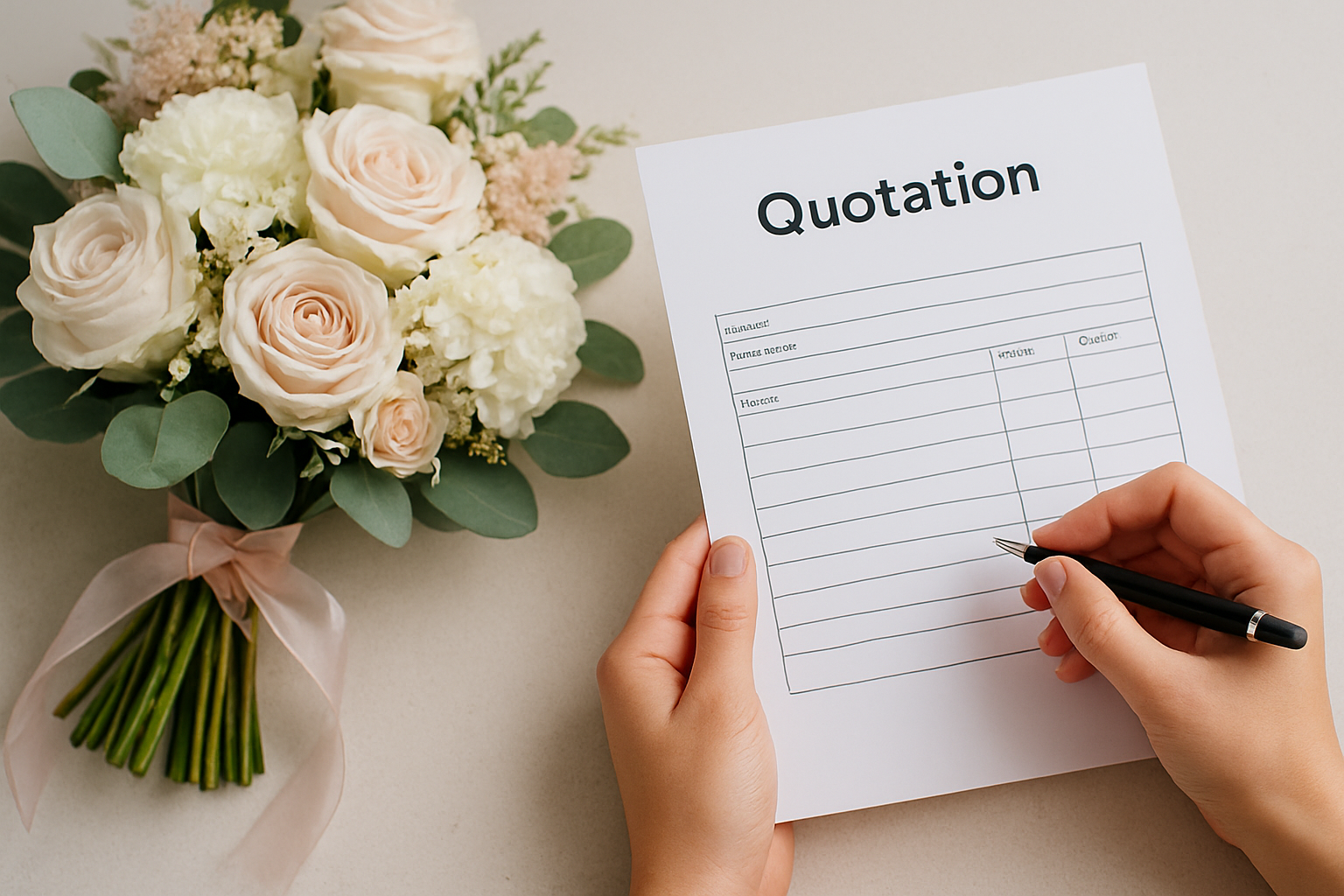 Illustration for What to Check in Your Quote: A Quick Comparison related to custom flower arrangements for weddings