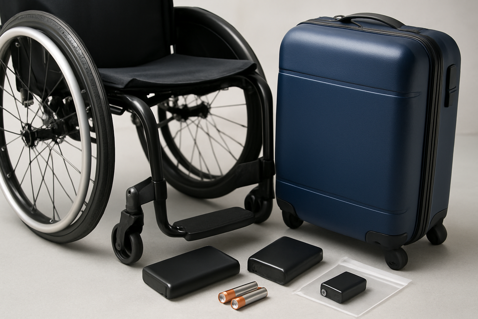 Illustration for Battery Rules at a Glance: Cabin vs Checked and How to Pack related to wheelchair travel tips and checklists