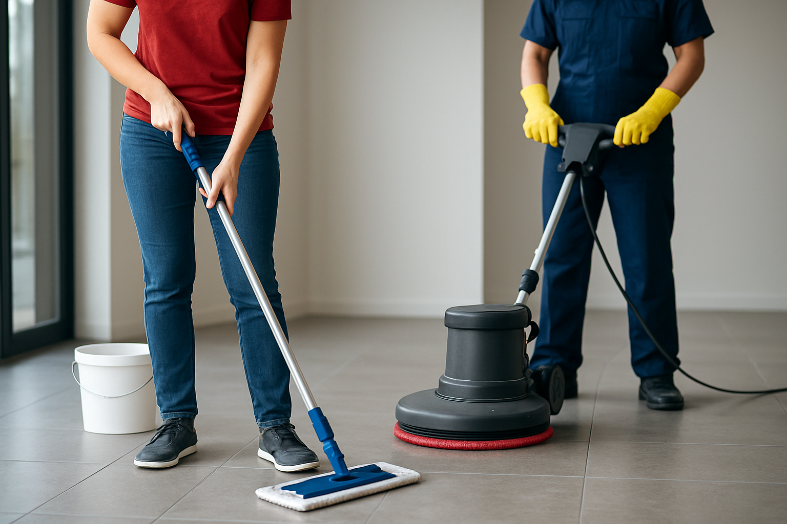 Illustration for DIY or Professional Crew: Choosing With Clarity related to floor cleaning services commercial