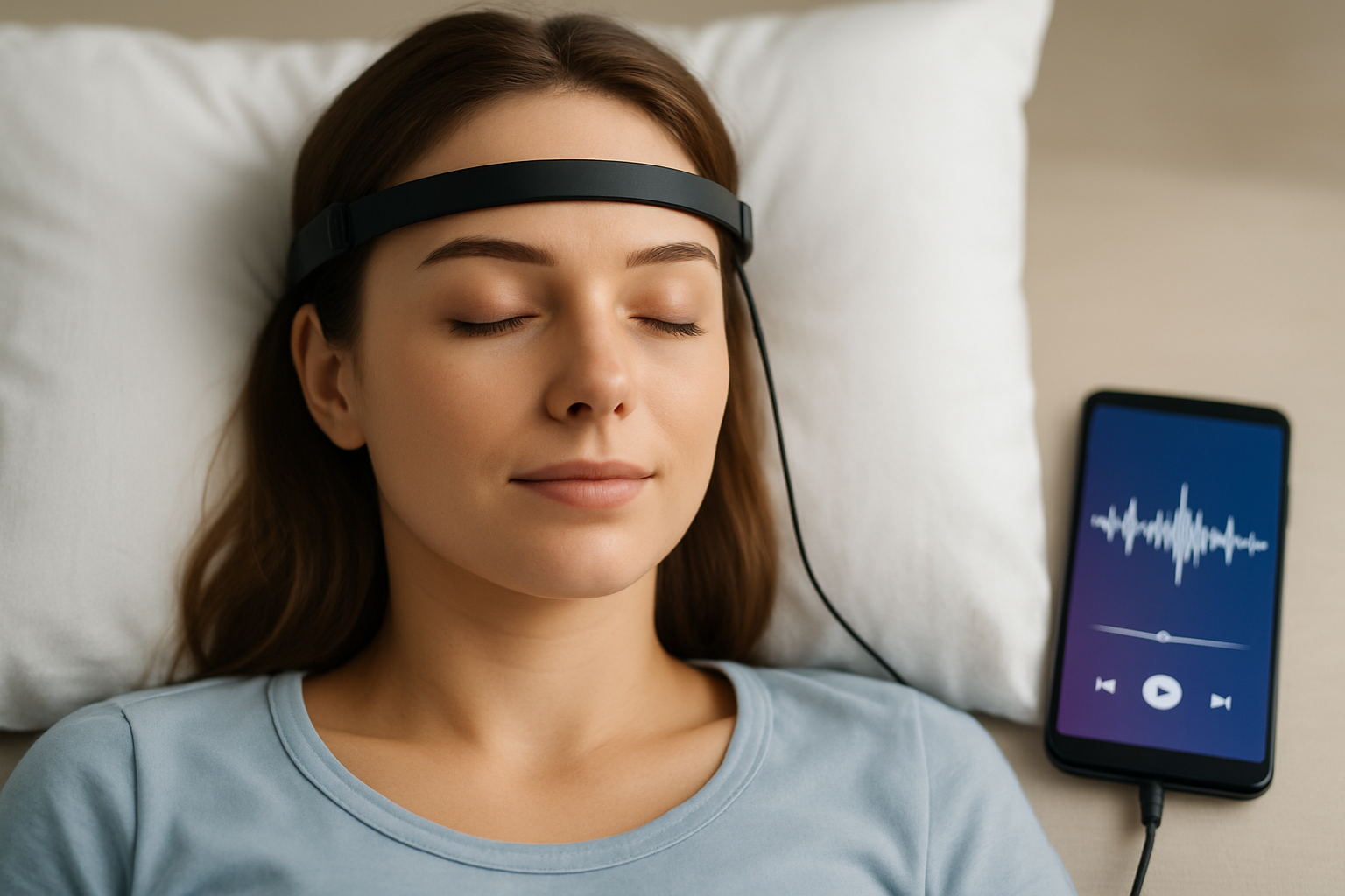 Illustration for From Playlists to Precision: How Wearable Frequency Therapy Works related to 432 hertz music sleep