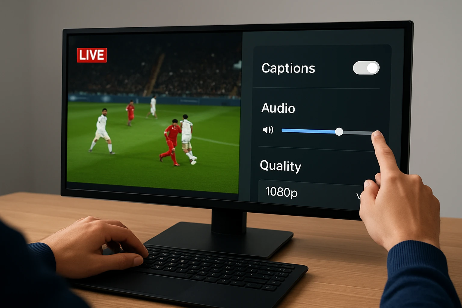 #6 Turn on captions, audio, and viewing settings before the stream begins - live streaming conference league guide