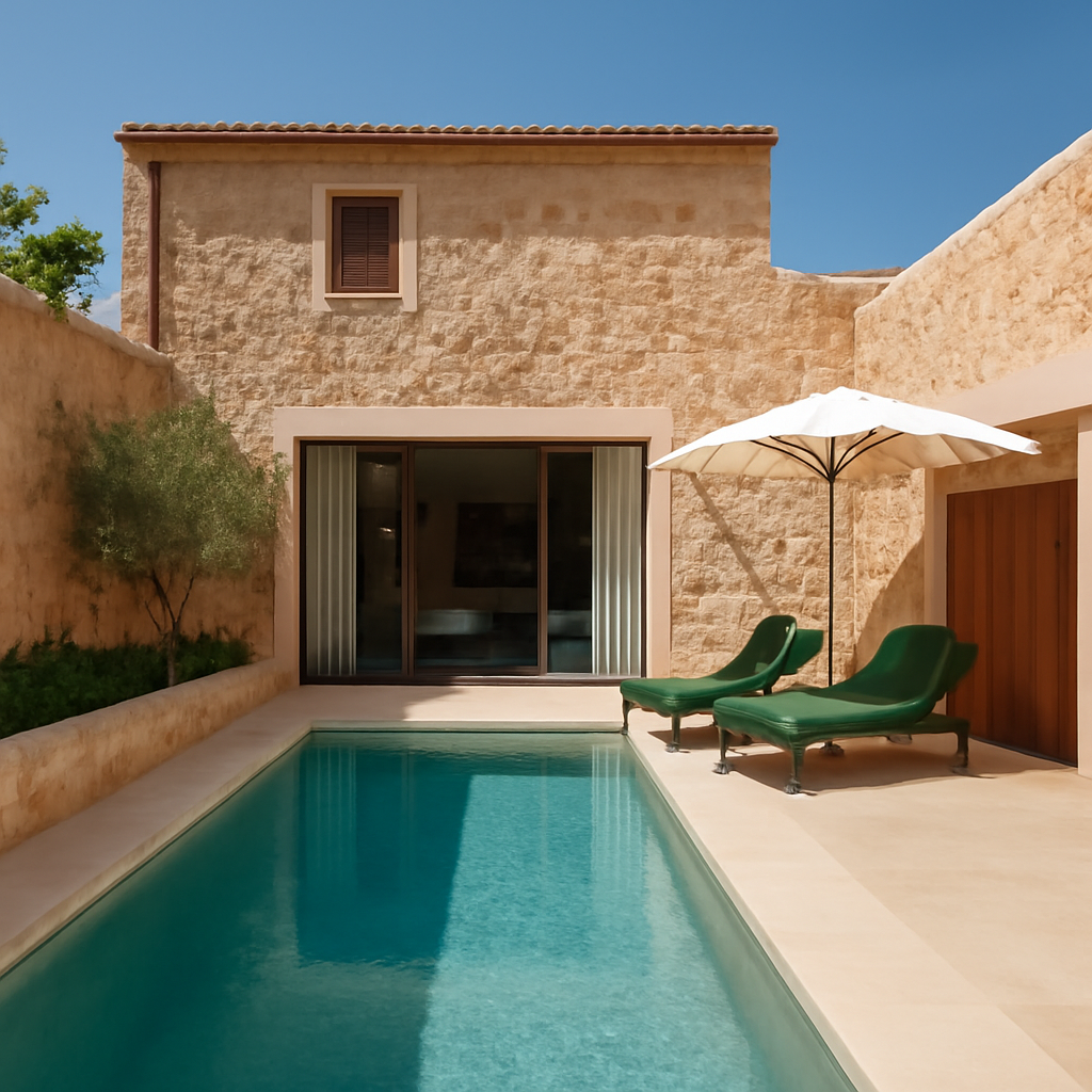 Illustration for Cómo Vila Nova resuelve el reto de la autenticidad con tranquilidad related to hotel con piscina privada mallorca