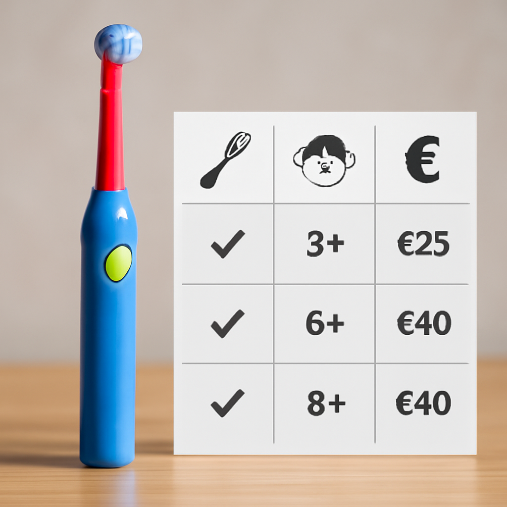 Illustration for Vergelijkingstabel: functies, leeftijden en prijsindicatie related to kidsborstel pro